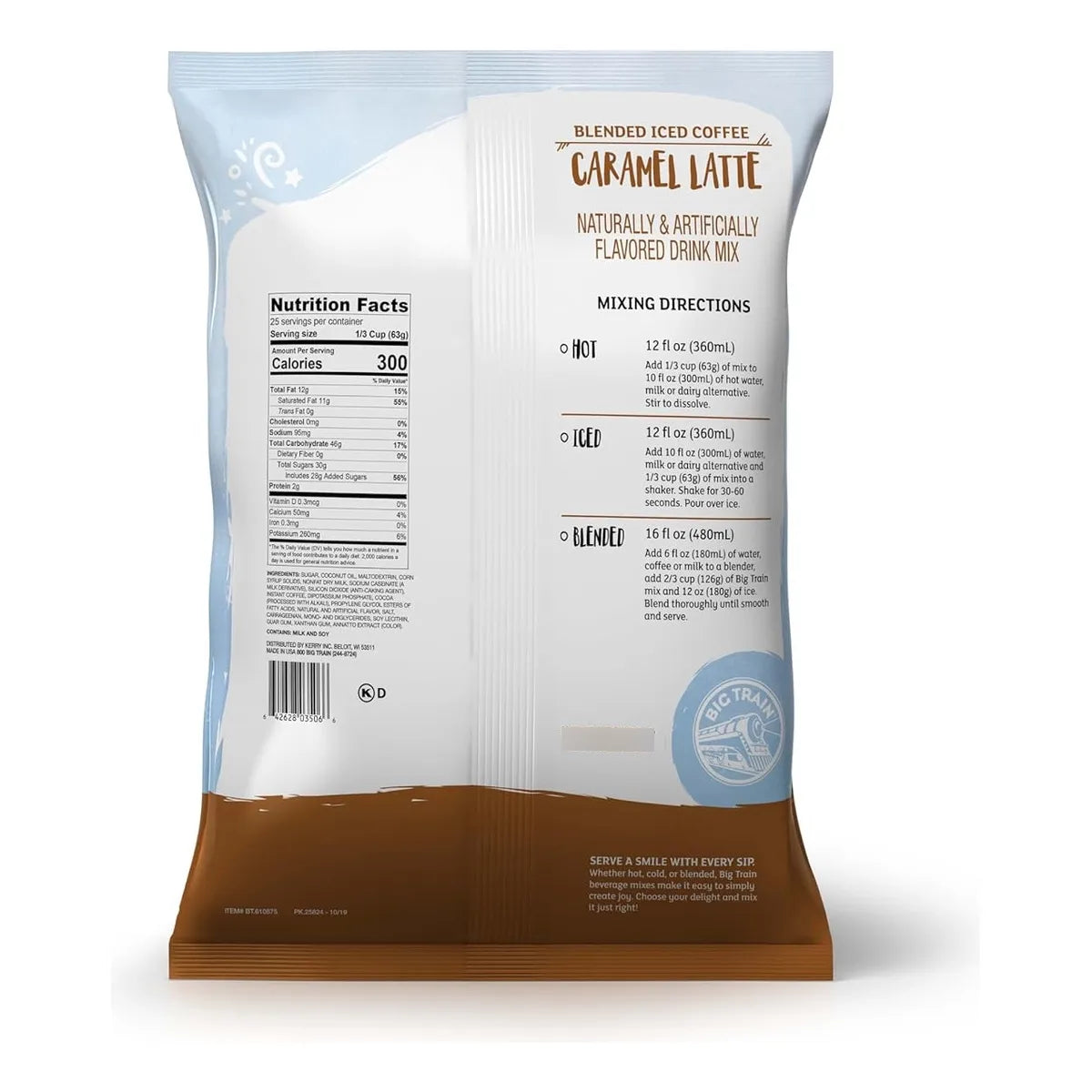 Mezcla Para Café Helado Sabor Intenso Big Train 500g Preparación Instantánea