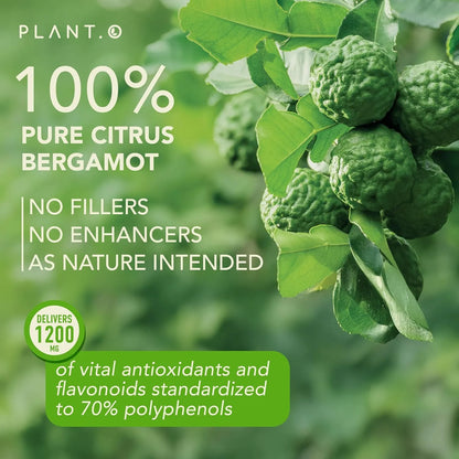 Extracto Puro De Bergamota Cítrica 1200 Mg Para Salud Cardiovascular E Inmunidad