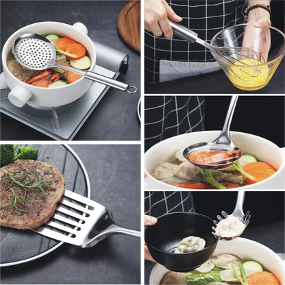 Juego De Utensilios De Cocina Berglander 8 Piezas Acero Inoxidable Con Soporte