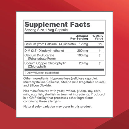 Protocol DIM 200 Plus CDG 200 Mg Suplemento De Calcio Y DIM Para Equilibrio Hormonal Y Desintoxicación 90 Cápsulas