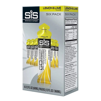 SiS GO Gel Energético Isotónico Limón Lima 6 Pack 60 Ml 2.0 Fl Oz