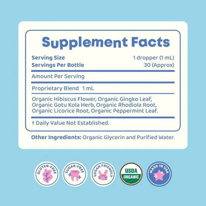Genius Drops Smartberry Vanilla Suplemento Líquido Para Enfoque Y Memoria En Niños