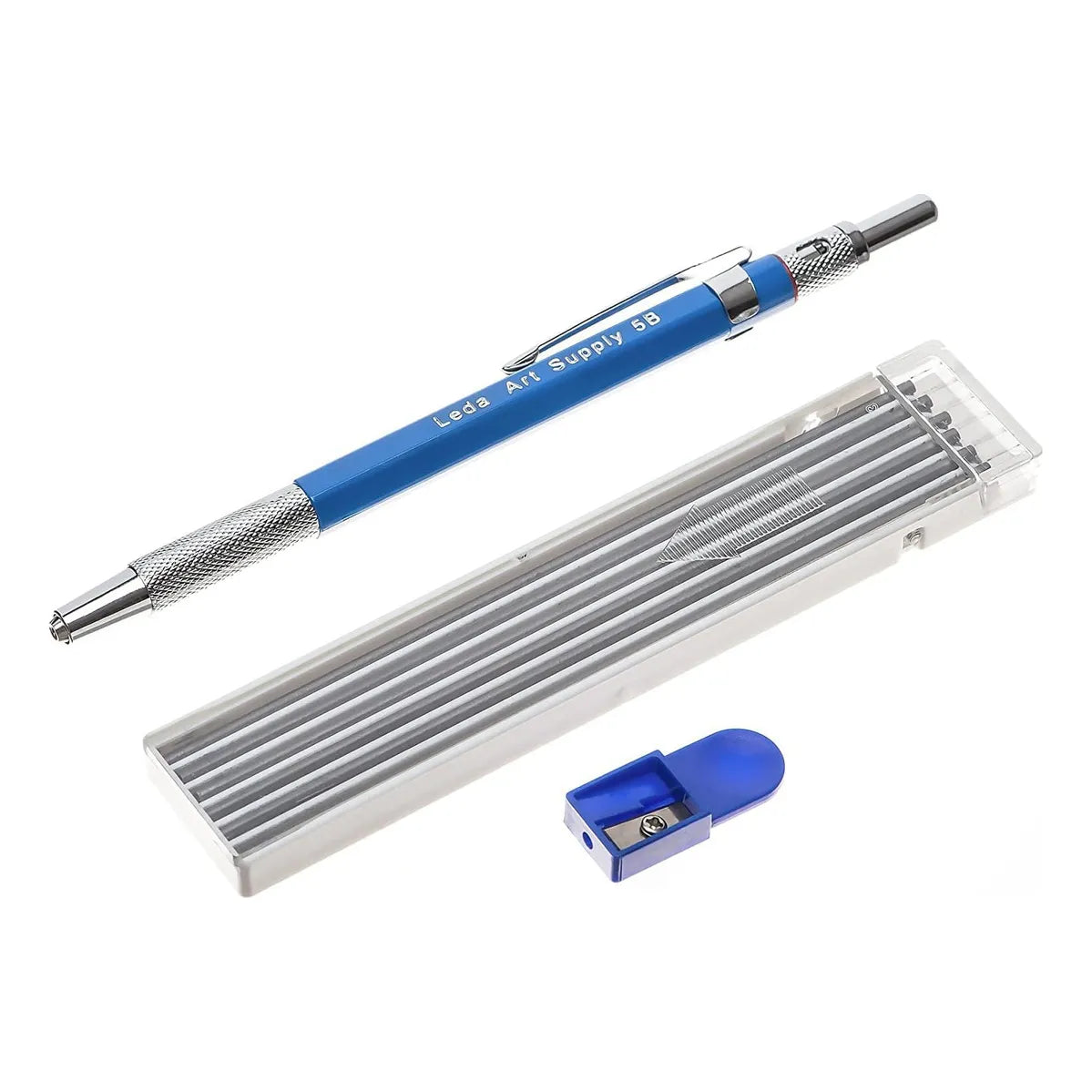 Set De 12 Lápices Mecánicos 5B Con Grafito Y Tajador Para Dibujo Profesional
