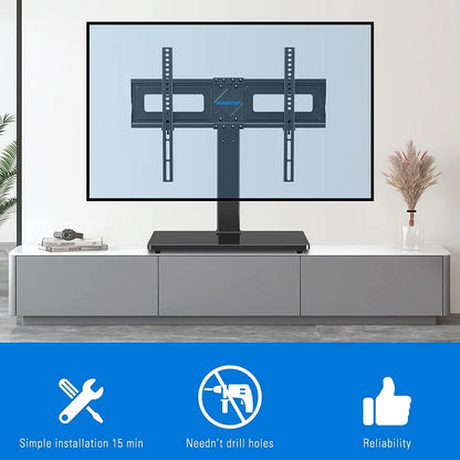 Soporte Universal Para TV 37 A 70 Pulgadas Altura Ajustable Base Vidrio Templado