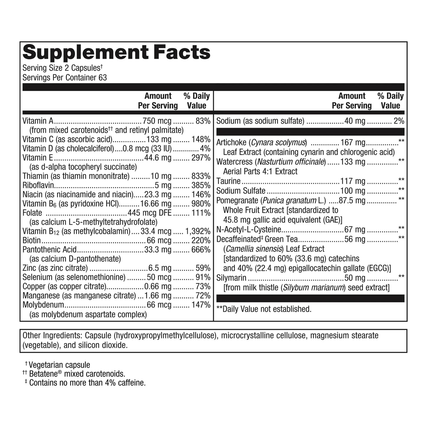 AdvaClear Suplemento Desintoxicacion Vitamina B12 Acido Pantotenico 126 Capsulas