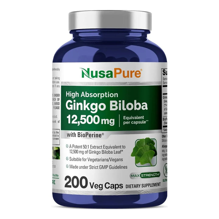 Extracto De Ginkgo Biloba Vegetal 200 Cápsulas Nusapure - Imagen 2