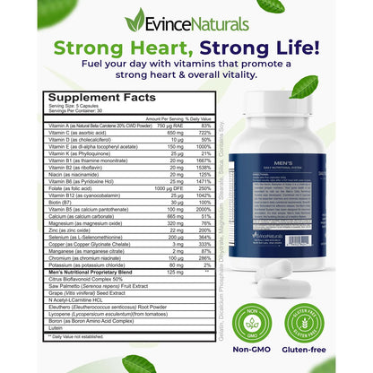 Evince Naturals Sistema Nutricional Diario Hombre Multivitaminico 30 Porciones