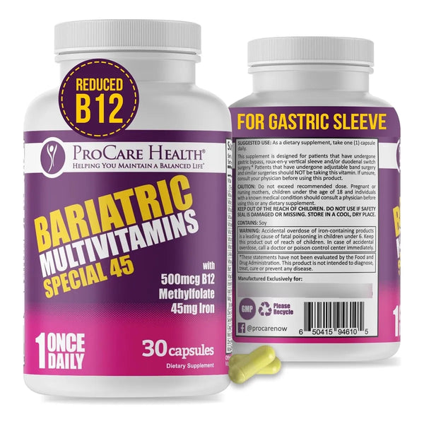 Multivitaminico Bariatrico Con Hierro 45 Mg Procare Health 30 Capsulas