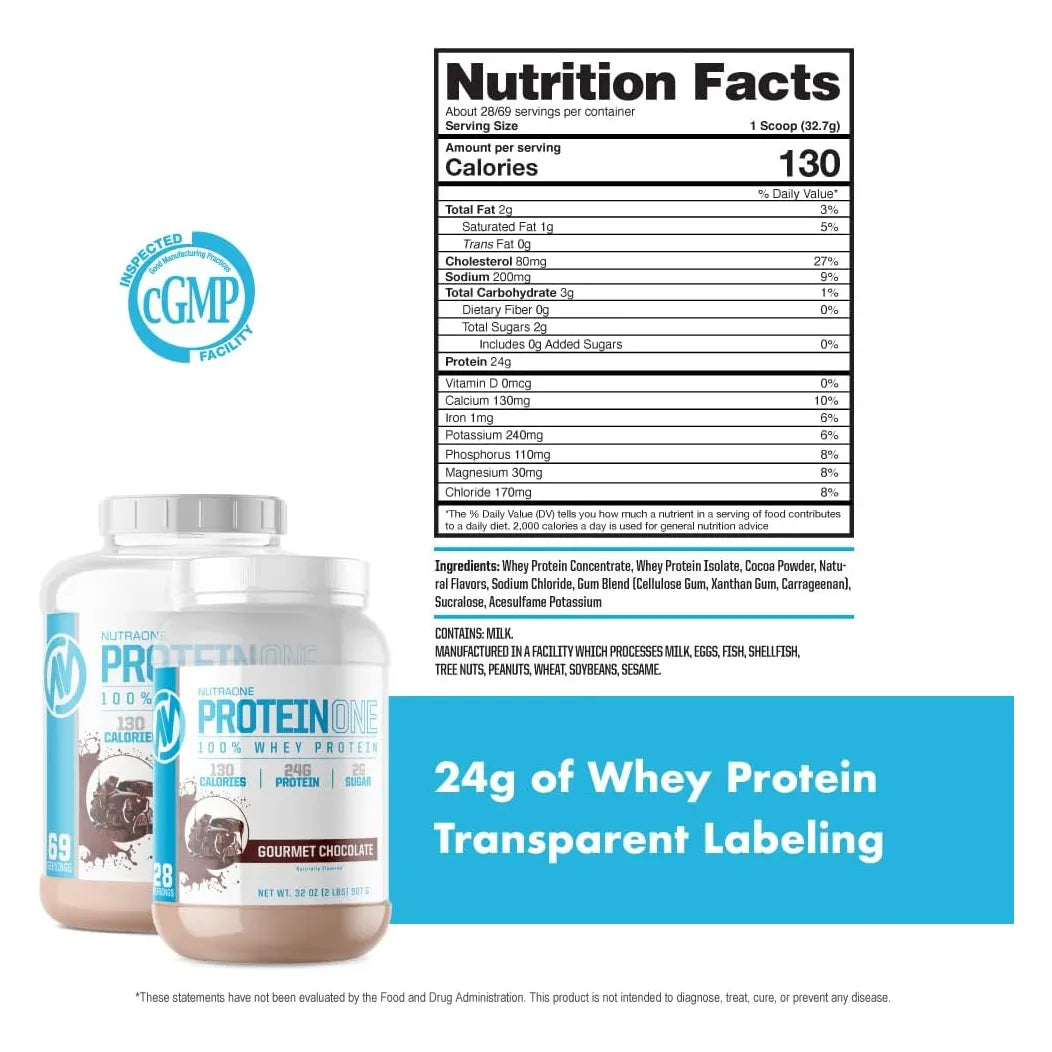Batido De Proteínas En Polvo Galletas Y Crema 5 Lbs NutraOne ProteinOne Whey Protein