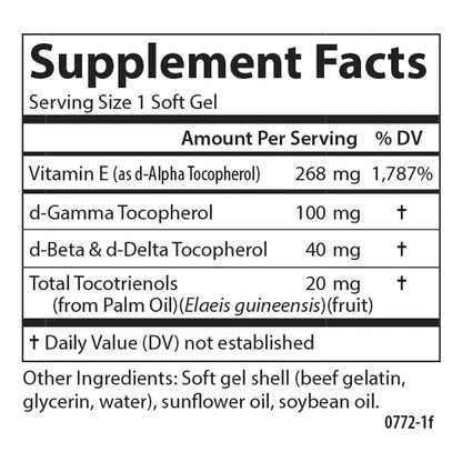 Vitamina E Natural 400 IU E Gems Elite Corazon Piel Suavegel Usa