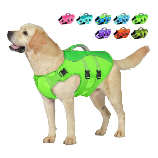 Chaleco Salvavidas Para Perros Con Arnés Reflectante Xl Seguridad Flotabilidad