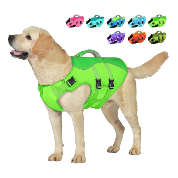 Chaleco Salvavidas Para Perros Con Arnés Reflectante Xl Seguridad Flotabilidad