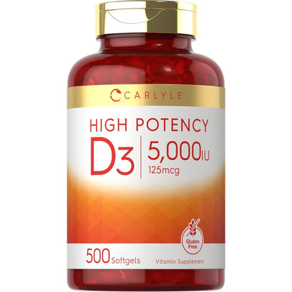 Vitamina D3 5000 Ui Carlyle Cápsulas Blandas Alta Potencia Sin Gluten - Imagen 1