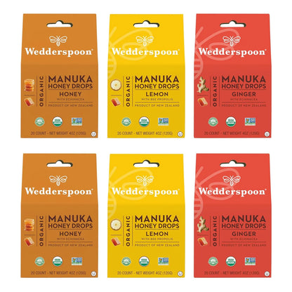 Gotas De Miel Orgánica De Manuka Wedderspoon Alivia Garganta Seca 120ml