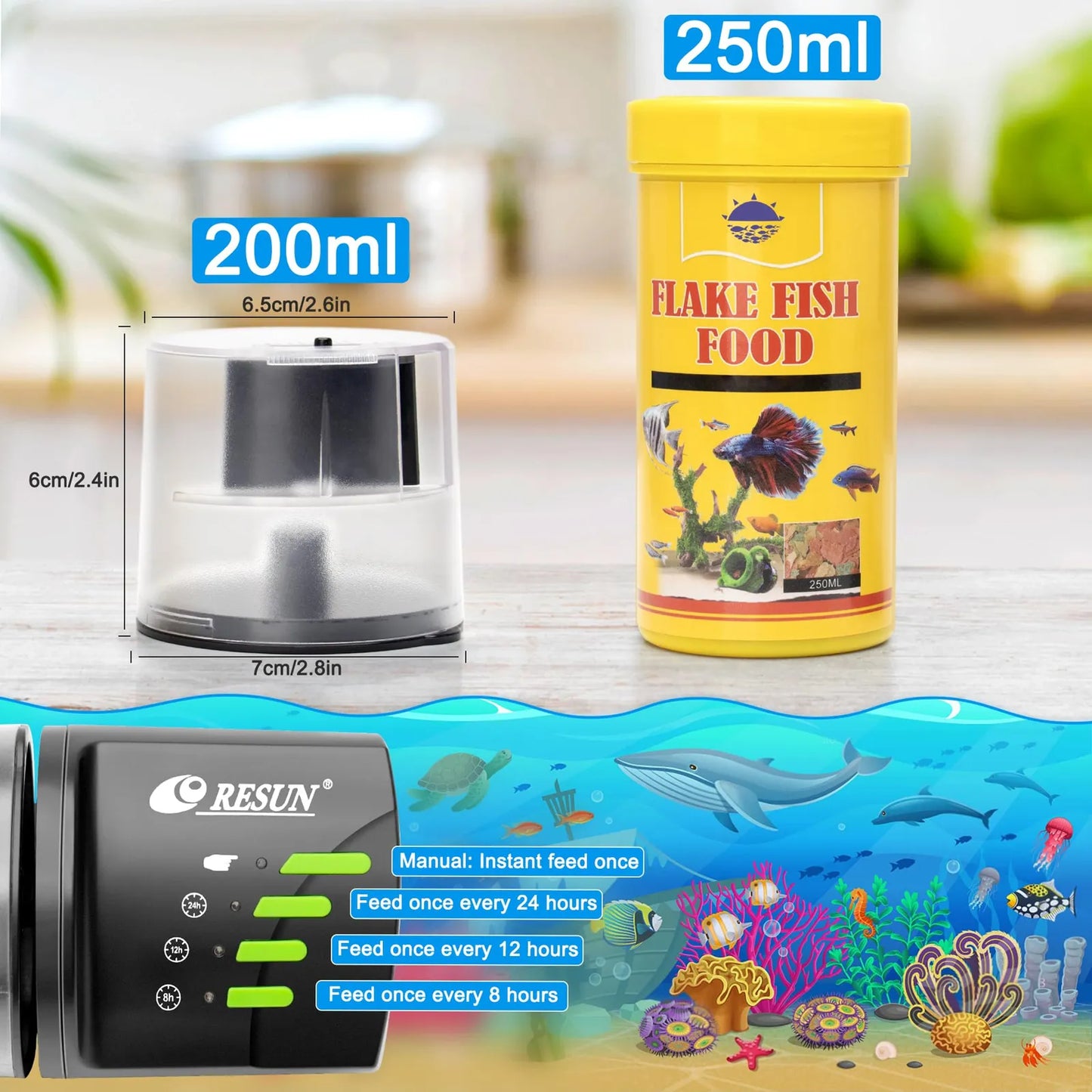 Alimentador Automático De Peces Con Temporizador Para Acuarios Dispensador De Alimentos