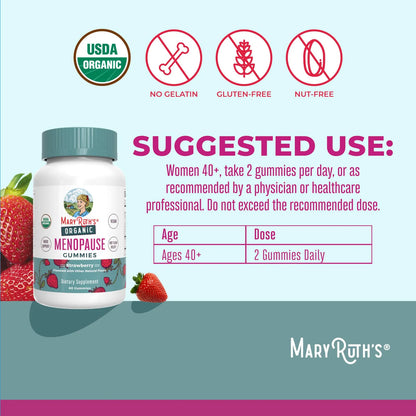Gomitas Orgánicas MaryRuth Para Menopausia Alivio Sofocos y Ánimo