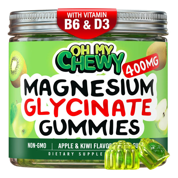 Gomitas De Glicinato De Magnesio 400 Mg Alta Absorción Para Dormir y Relajación Muscular