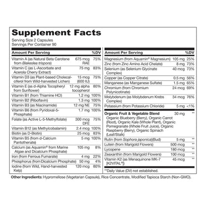 Multivitaminico Para Adolescentes Naturelo Con Vitaminas Minerales Vegano 180 Caps