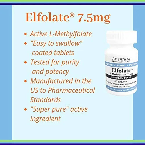 L Metilfolato 7 5 Mg Activo Puro 30 Tabletas Suplemento Profesional