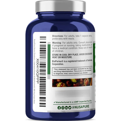 Castaño De Indias 6000mg 180 Cápsulas Vegetales Extracto 20 1 Con Bioperine Y Caléndula