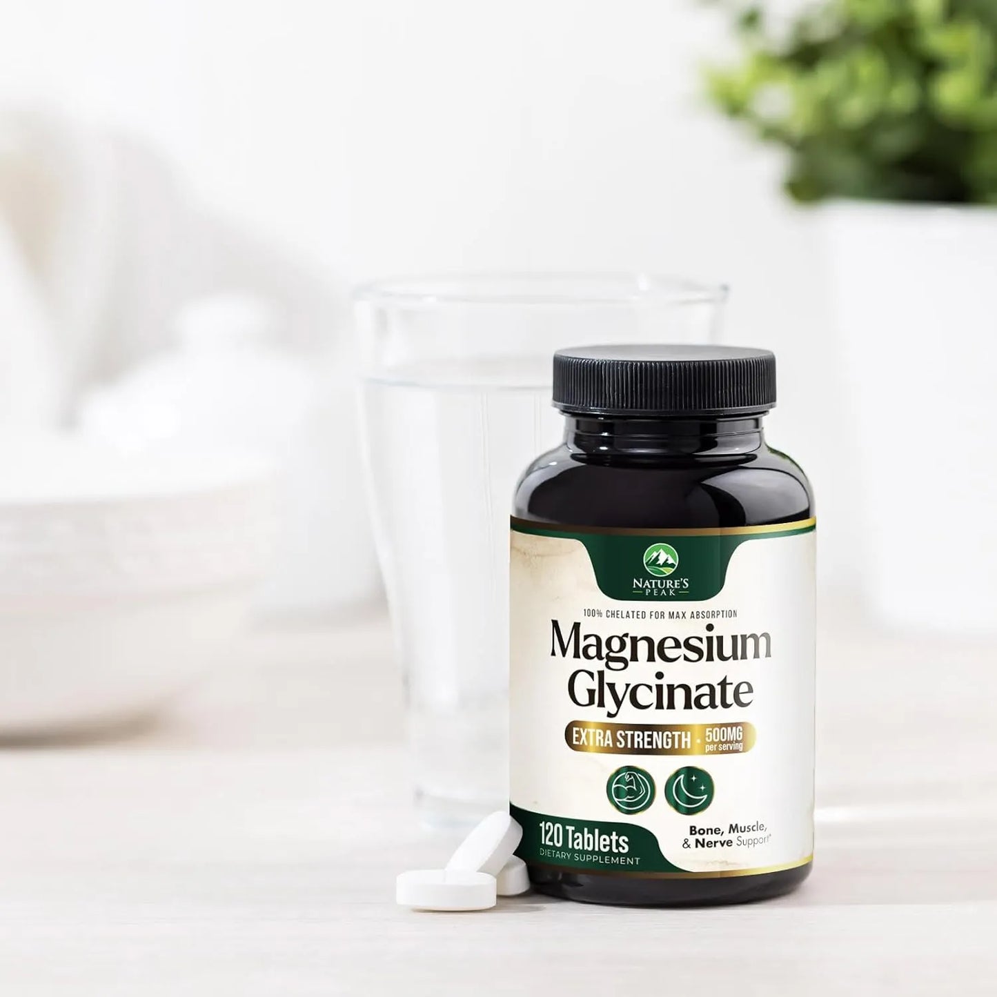 Píldoras De Magnesio 500 Mg Quelatado Absorción Superior Sueño Músculos Corazón