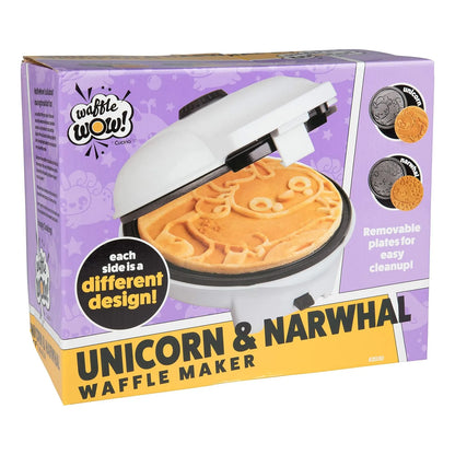 Maquina Waffles 2 Figuras Intercambiables Unicornio Narval Desayuno Divertido