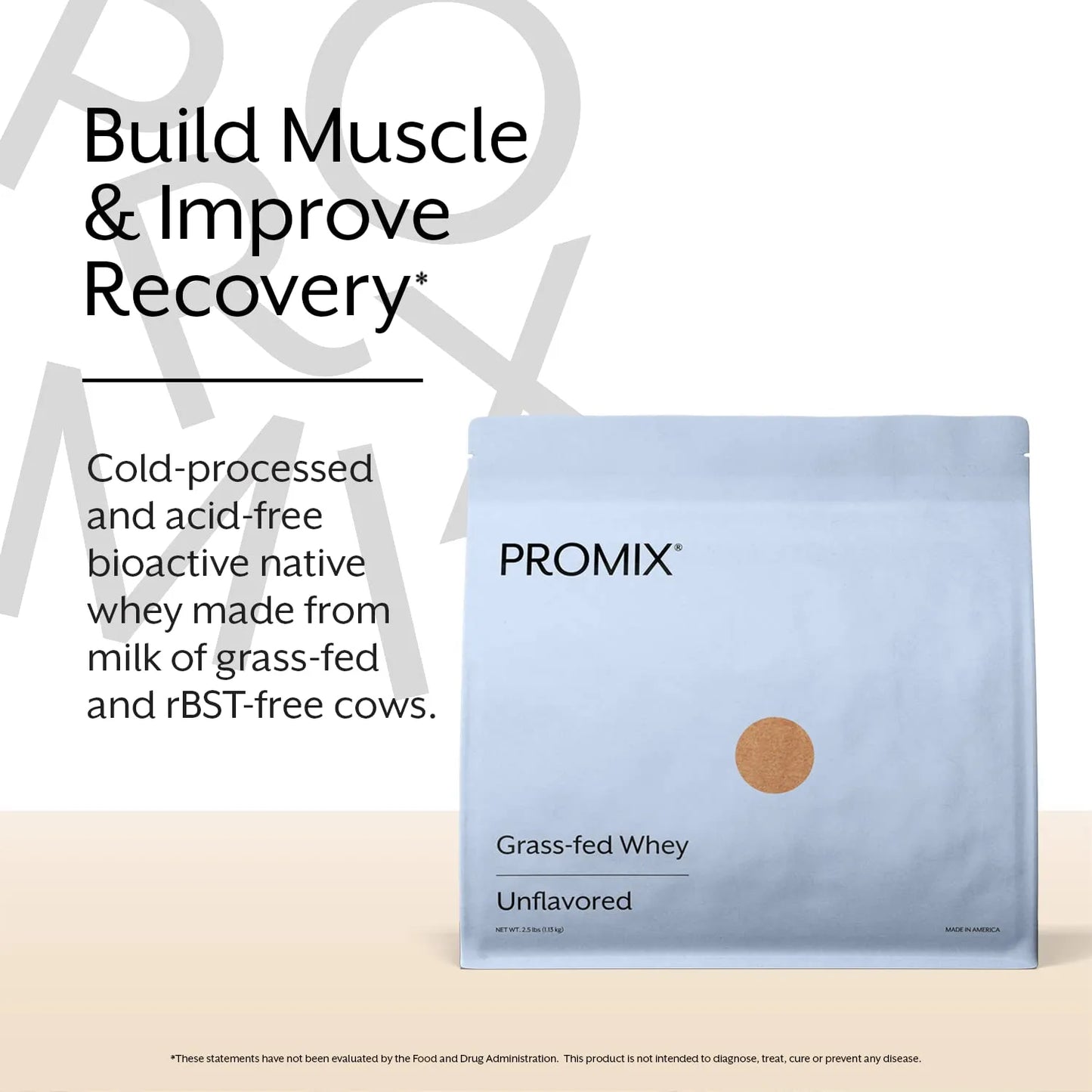 Proteína De Suero Instantánea 100% Natural Alimentada Con Pasto Promix Sin Sabor 1 Libra
