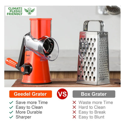 Rallador Rotativo De Queso Geedel 3 Cuchillas Facil Limpieza Envio Gratis