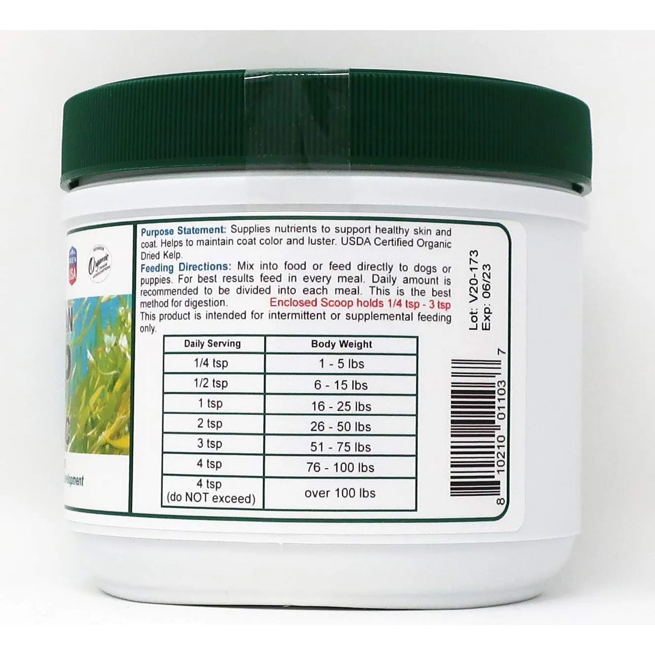 Kelp Noruego Orgánico Para Mascotas 12 Onzas Nutrición Tiroides Y Piel