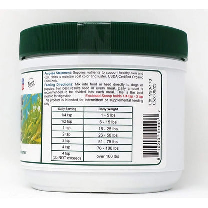 Kelp Noruego Orgánico Para Mascotas 12 Onzas Nutrición Tiroides Y Piel