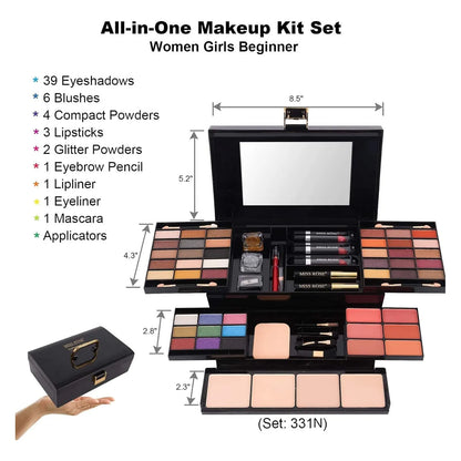 Kit Maquillaje Profesional 58 Colores Sombras Rubores Polvos Y Pinceles