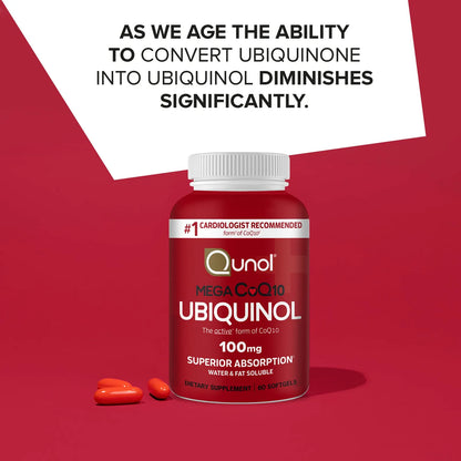 Mega Ubiquinol CoQ10 100 Mg 60 Cápsulas Soluble En Agua Y Grasa Antioxidante Cardíaco