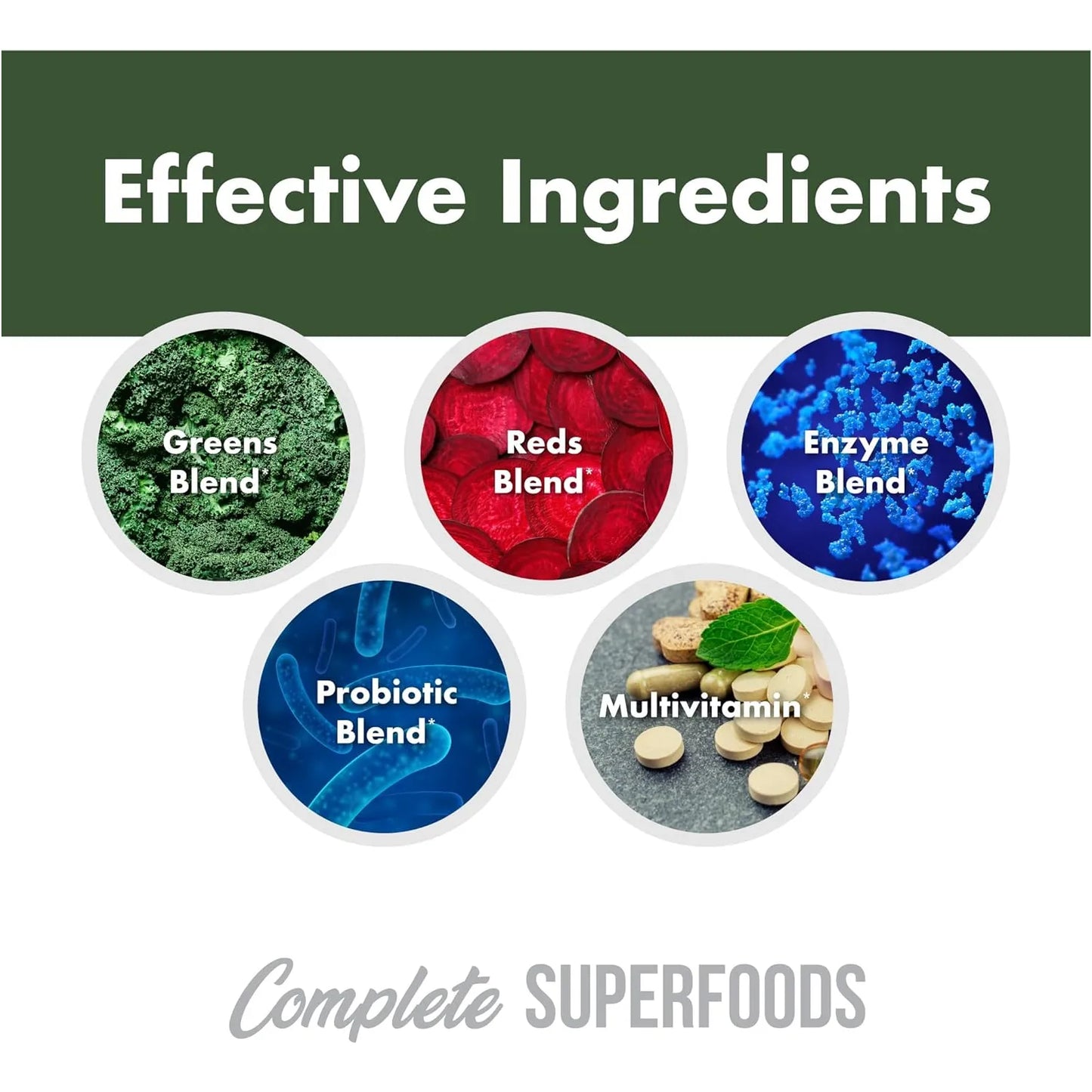 Mezcla De Superalimentos Verde Y Rojo Con Vinagre De Sidra Multivitaminico Y Probióticos