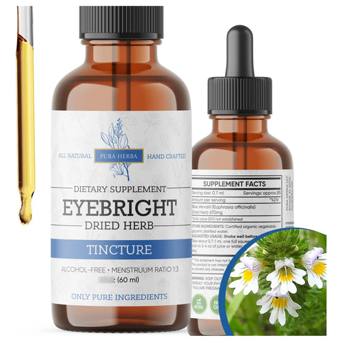 Tintura Oral De Eyebright Extracto De Hierbas 60 Ml Sin Alcohol Vegano