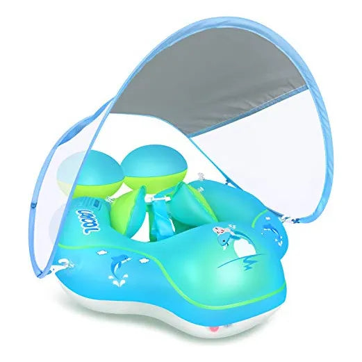 Flotador De Piscina Con Proteccion Solar Para Bebe Seguro Y Divertido