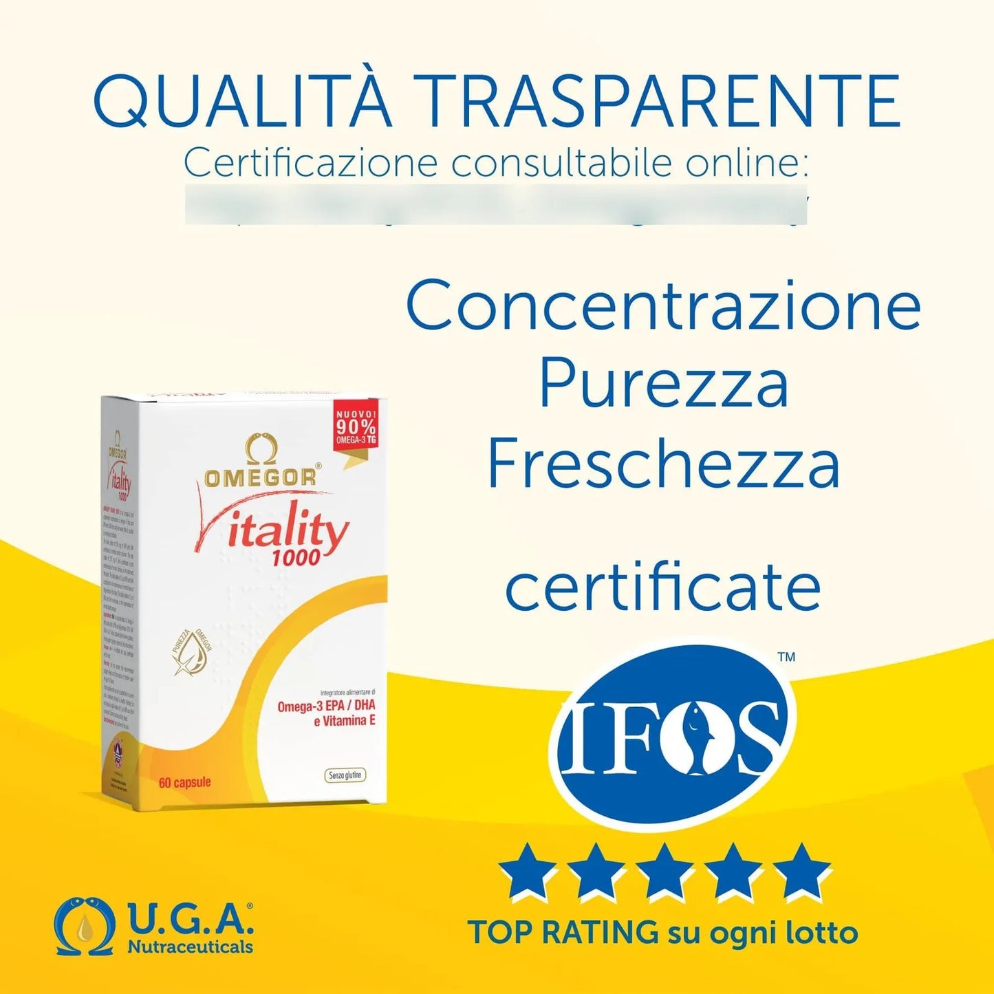 Aceite De Pescado Omega 3 800 Mg EPA DHA Vitalidad 1000 Capsulas IFOS Certified Sin Regusto