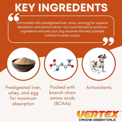 Suplemento Vertex Para Perros Proteina Predigerida Recuperacion Muscular Y Lactancia