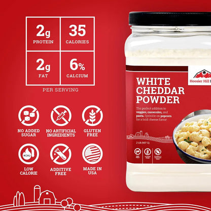 Queso Cheddar Blanco En Polvo Hoosier Hill Farm 2 Libras Sabor Intenso Y Versatil