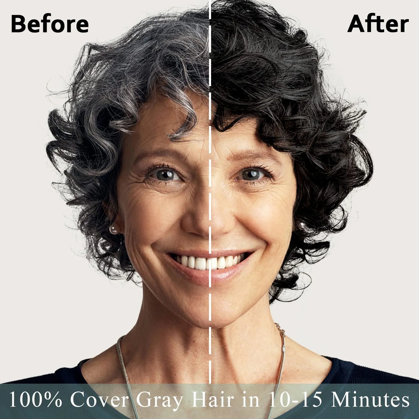 Champú Instantáneo Negro A Base De Hierbras Para Cabello Gris Cobertura En 15 Min