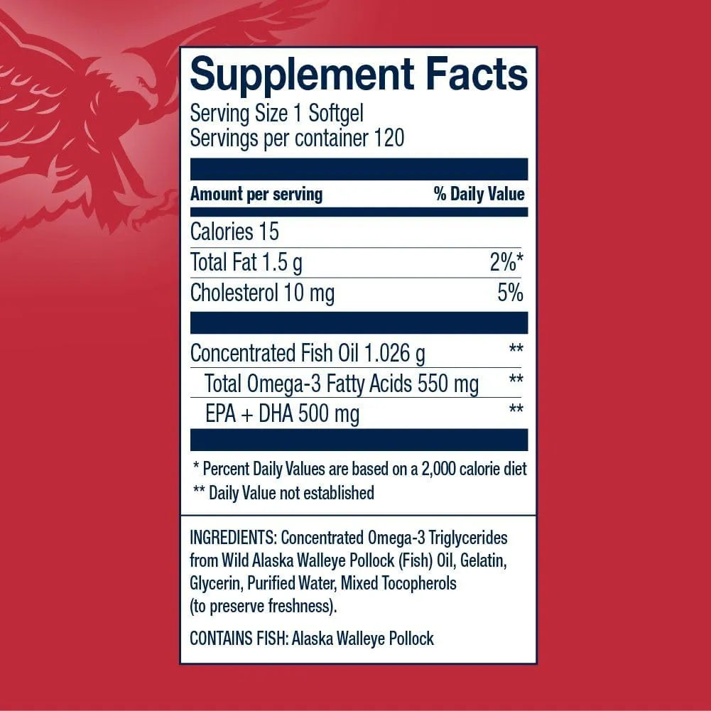 Aceite De Pescado Omega 3 Triglicerido AmerOmega Salud Cardiaca Corazon Fuerte
