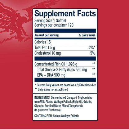 Aceite De Pescado Omega 3 Triglicerido AmerOmega Salud Cardiaca Corazon Fuerte