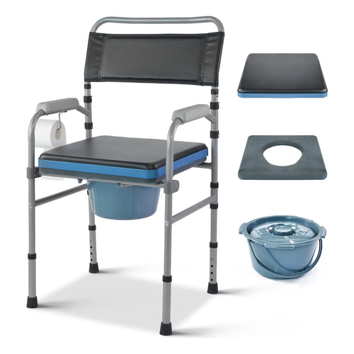 Silla Plegable Ajustable Multiusos Para Ducha Y Noche Con Acolchado