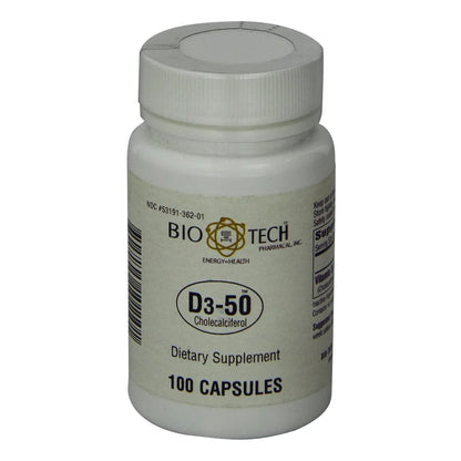 Vitamina D3 50mcg 100 Cápsulas Salud Ósea E Inmunológica