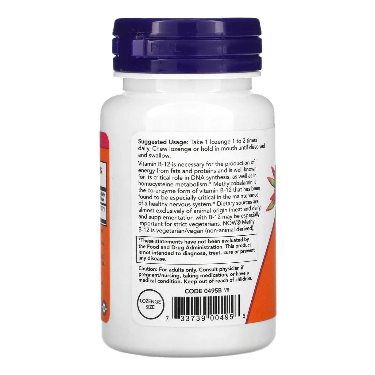 NOW Foods Metil B-12 1000mcg 200 Tabletas Energía Mental Y Concentración