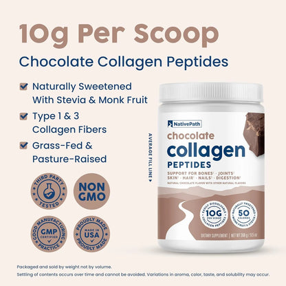 Péptidos De Colágeno Hidrolizado Tipo 1 Y 3 Sabor Chocolate NativePath