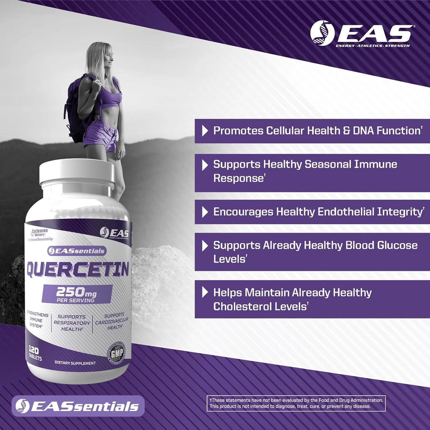Quercetina 250mg Salud Cardíaca Y Respiratoria Con Tecnología Cyclosome 120 Tabletas