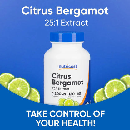 Capsulas De Bergamota Citrica 1200 Mg 120 Unidades Extracto Premium Vegano Sin Gluten