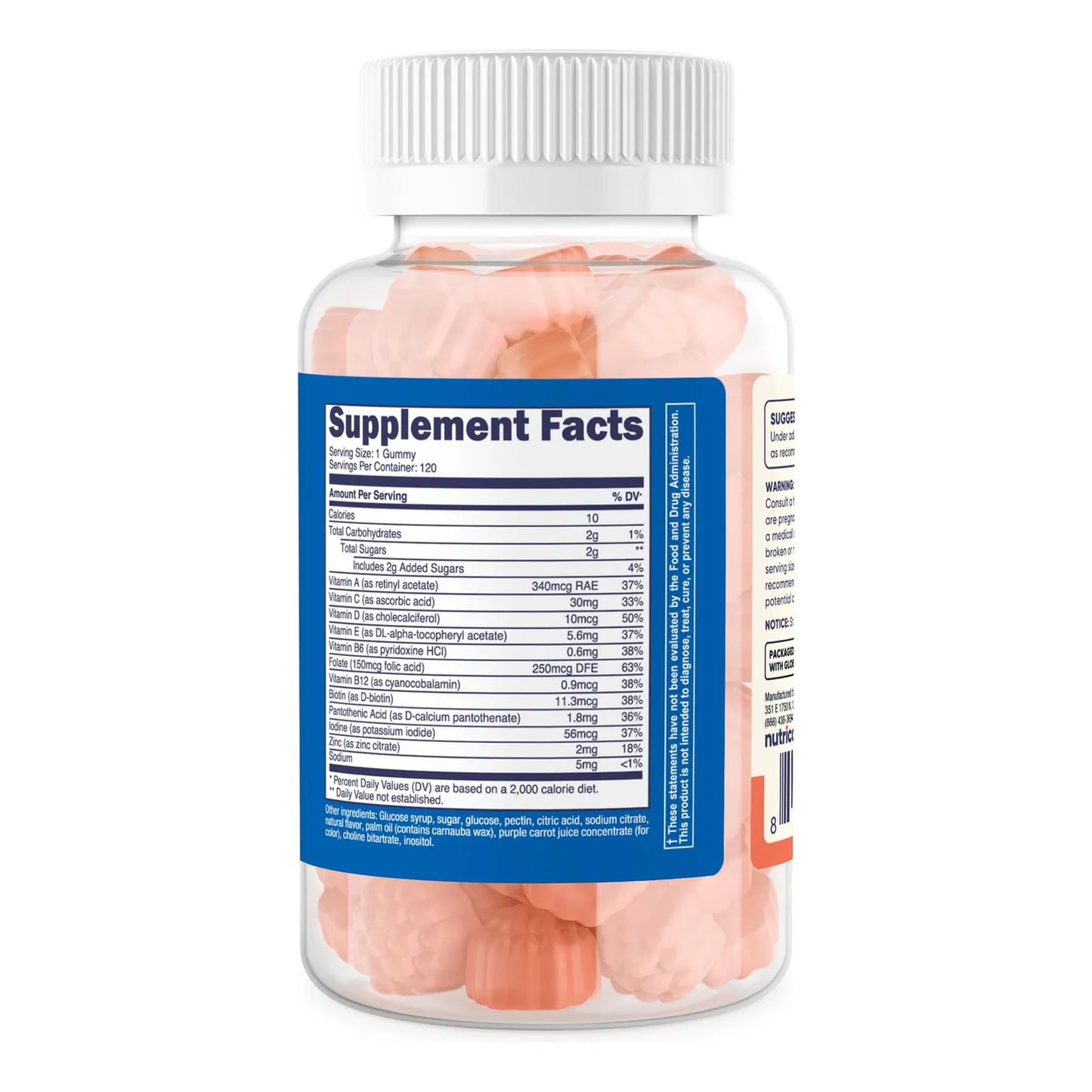 Gomitas Multivitaminicas Infantiles Sabor Baya 120 Porciones Sin Gluten Sin Omg