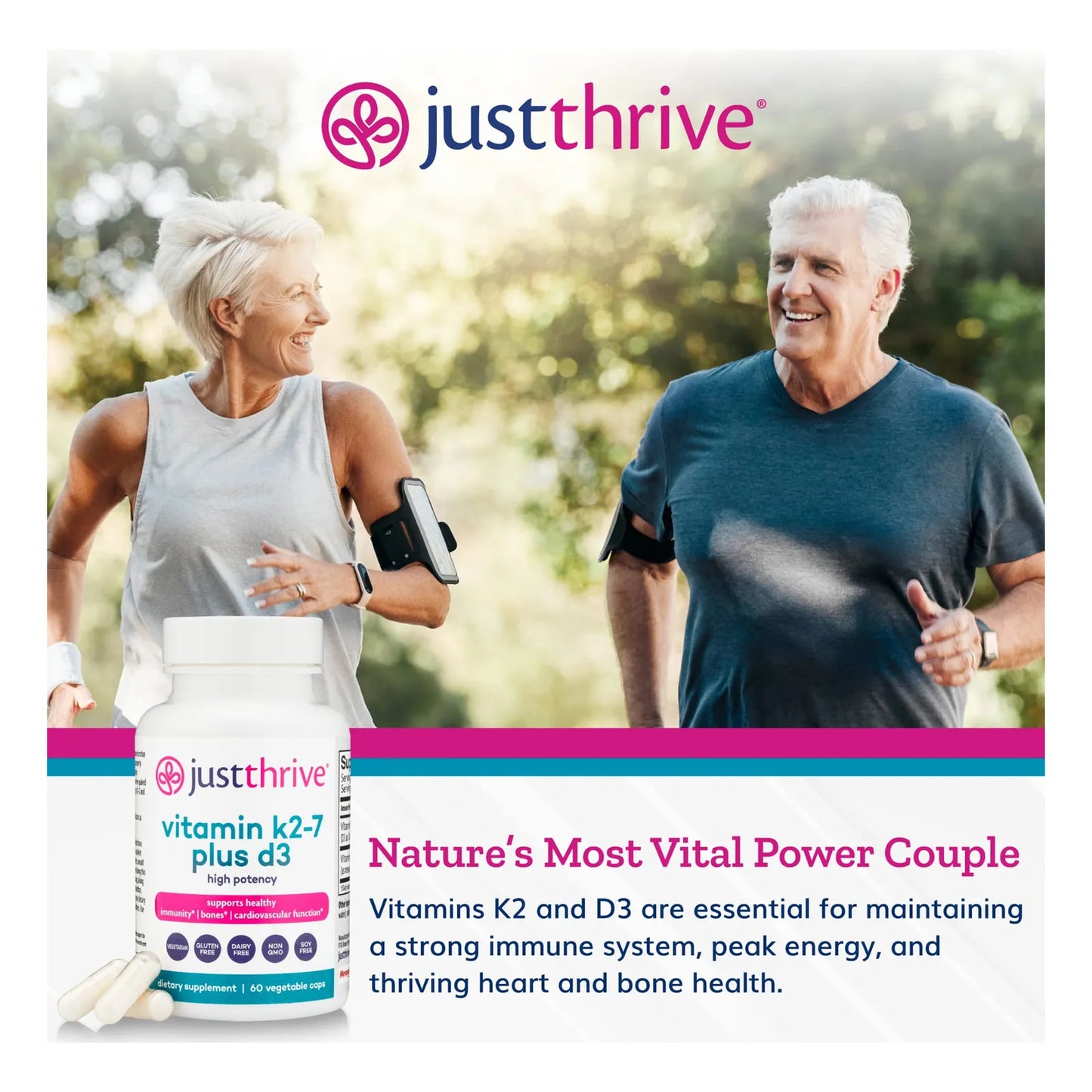 Vitamina K2 7 Plus D3 Suplemento Salud Inmunologica Cardiaca Y Osea 60 Capsulas
