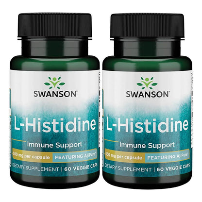 L-Histidina Ajipure 500 Mg 60 Cápsulas Vegetales Paquete Doble